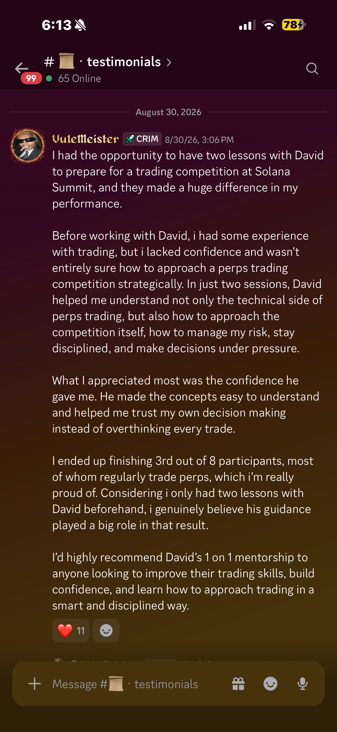 Community member testimonial 2